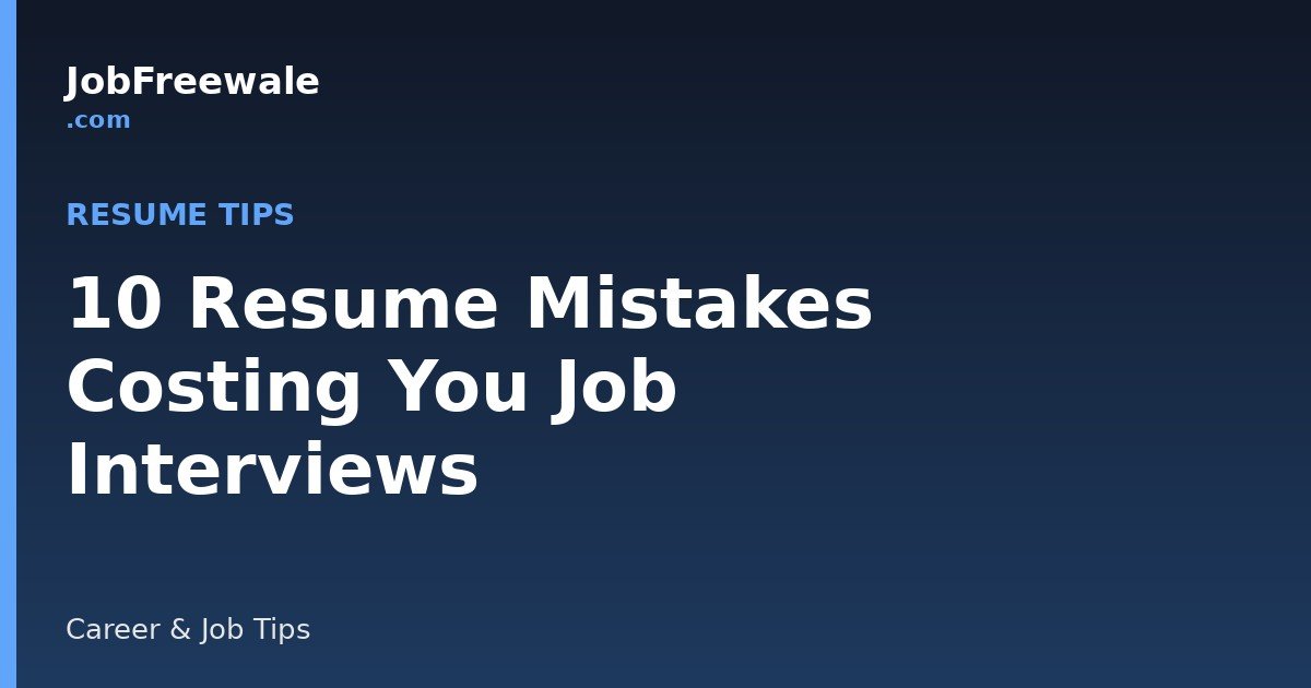 10 resume mistakes that are costing you job interviews